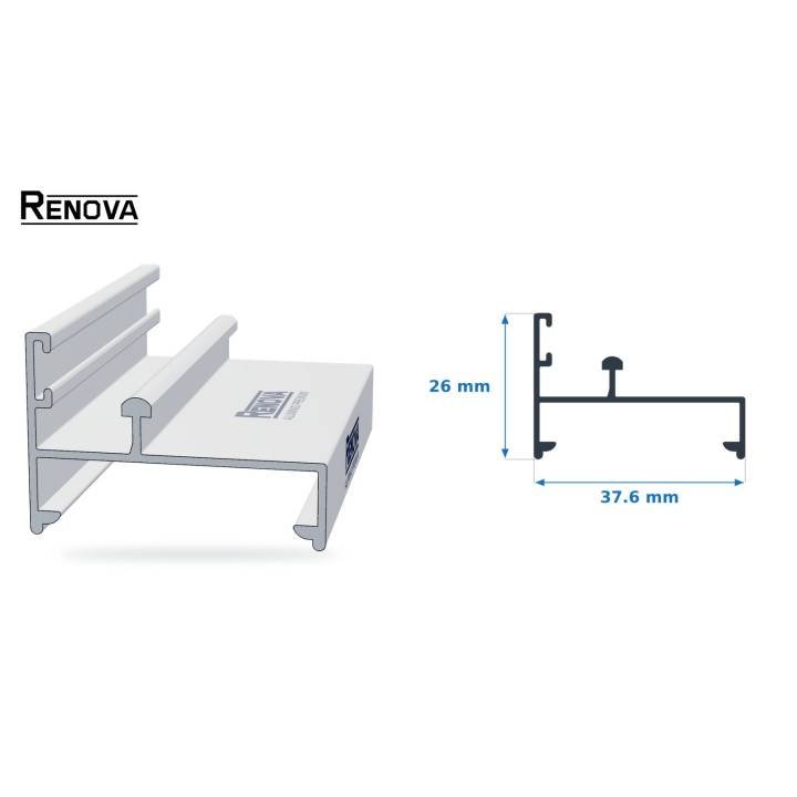 Riel 1 ½" para ventana corrediza - Renova Nacional