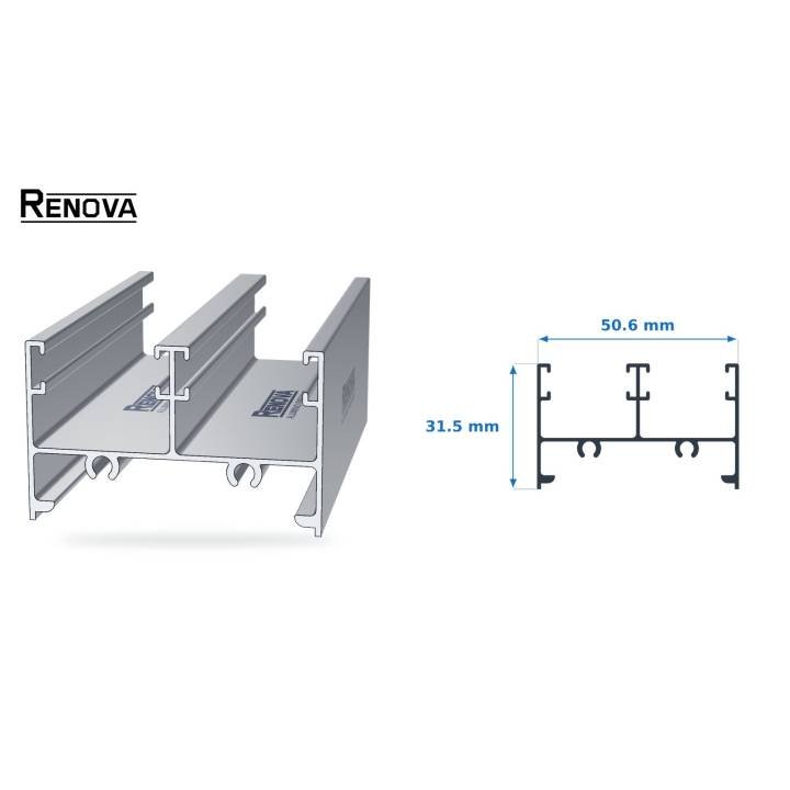 JAMBA CABEZAL 2" - Puerta y Ventana Corrediza 2" - Renova Nacional
