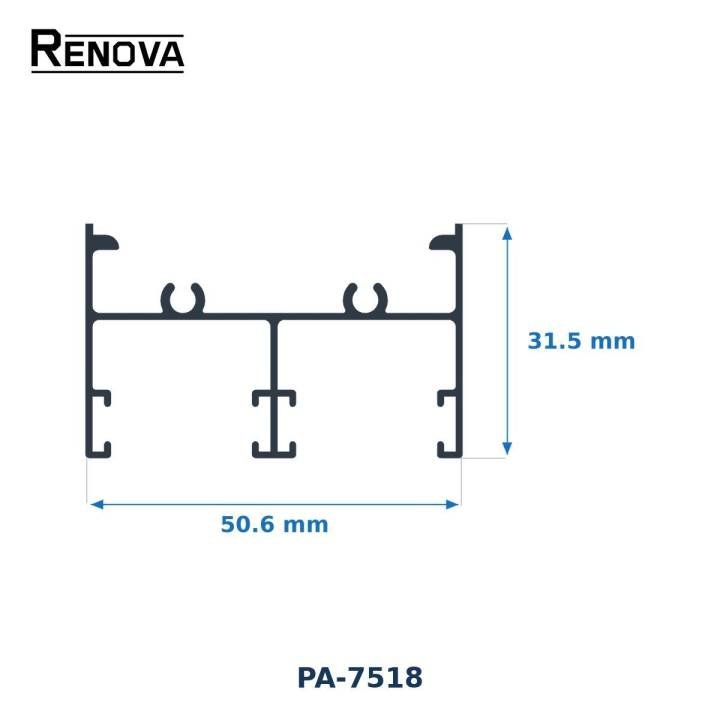 JAMBA CABEZAL 2" - Puerta y Ventana Corrediza 2" - Renova Nacional