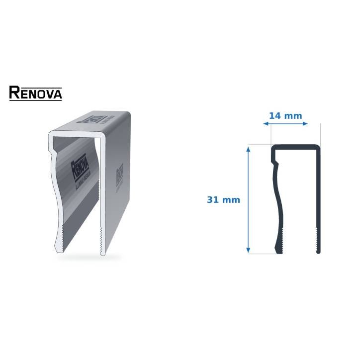 MARCO 1 1/4" - Perfiles para Cancel de Baño - Renova Nacional
