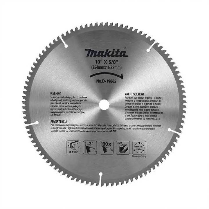 Disco Sierra 10" para Aluminio, 100 Dientes Centro 5/8" - Makita