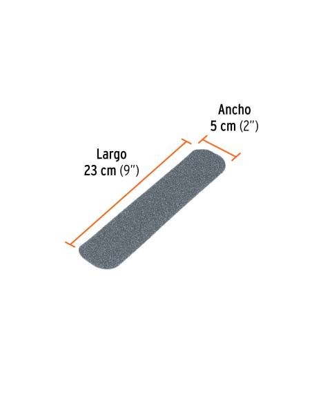 Tarjeta 6 tiras 23cm antiderrapantes grises 50mm área húmeda