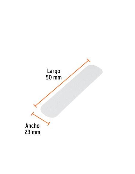 Tarjeta 6 tiras 23cm antiderrapantes blancas 50mm c/abrasivo