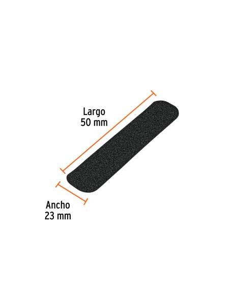 Tarjeta 6 tiras 23cm antiderrapantes negras 50mm c/abrasivo
