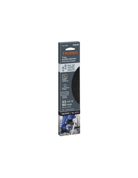 Tarjeta 6 tiras 23cm antiderrapantes negras 50mm c/abrasivo
